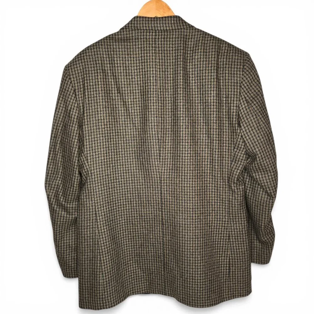 Gianfranco Ruffini Italy Houndstooth‎ Plaid Blazer Men Sport Jacket Office R-42